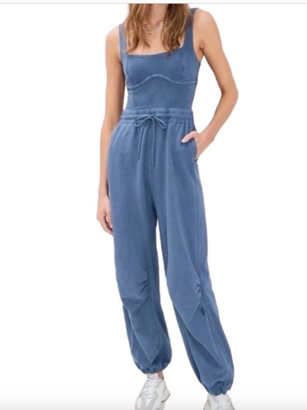 FP Movement Inbound One Piece Jumpsuit XS Misty Blue NWT Jogger Athleisure